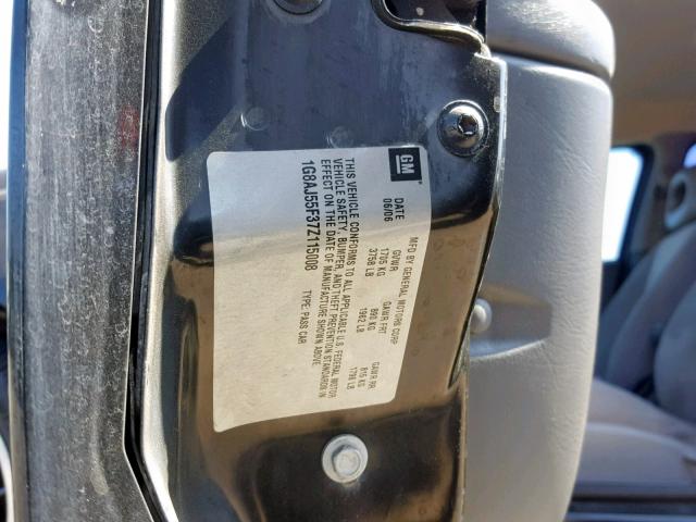 1G8AJ55F37Z115008 - 2007 SATURN ION LEVEL BLACK photo 10