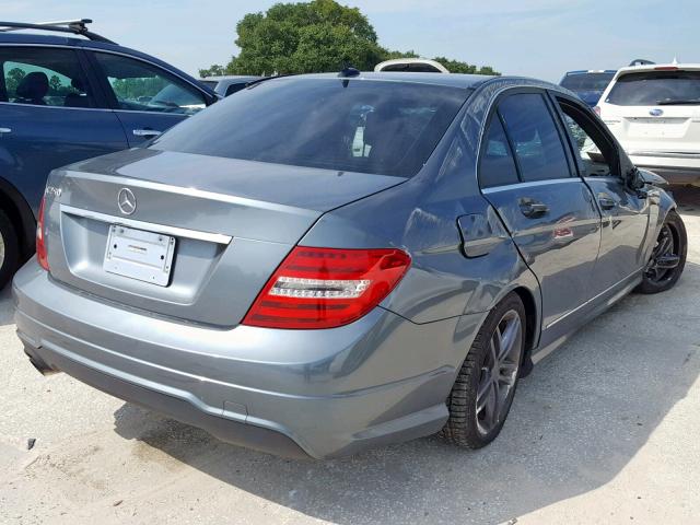 WDDGF4HB7CA614557 - 2012 MERCEDES-BENZ C 250 BLUE photo 4