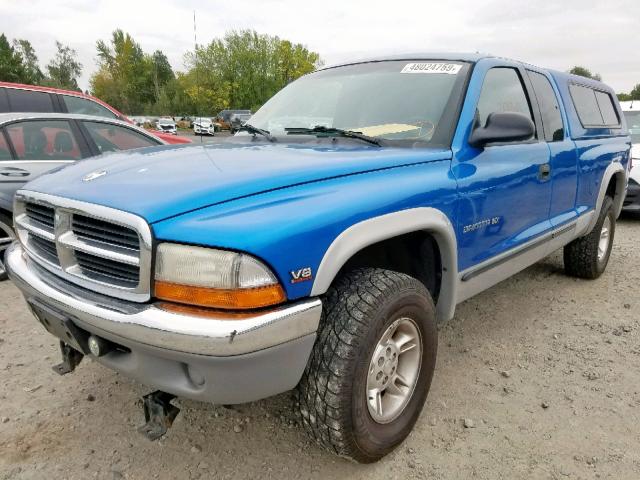 1B7GG22Y3XS226198 - 1999 DODGE DAKOTA BLUE photo 2