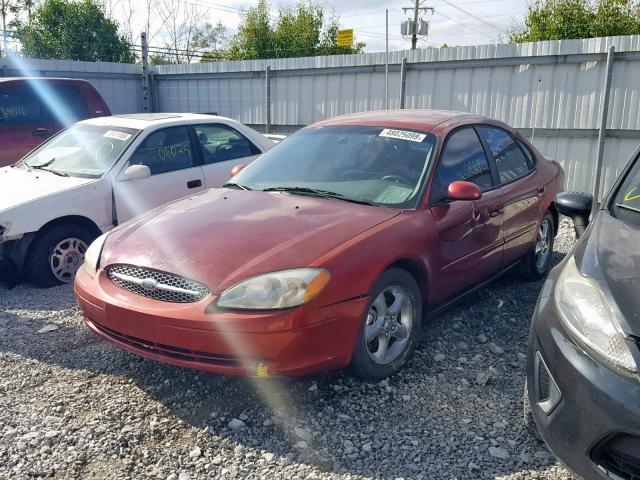 1FAFP5525YG138008 - 2000 FORD TAURUS SES RED photo 2