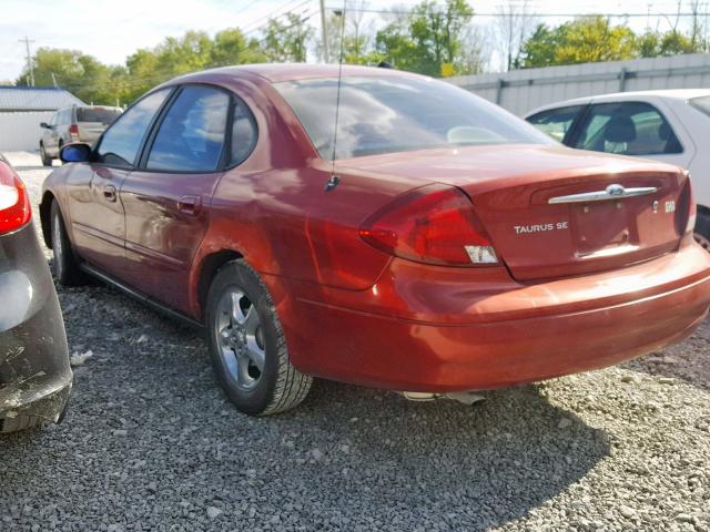 1FAFP5525YG138008 - 2000 FORD TAURUS SES RED photo 3