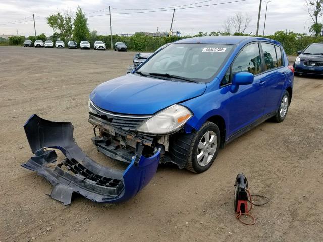 3N1BC13E68L380590 - 2008 NISSAN VERSA S BLUE photo 2