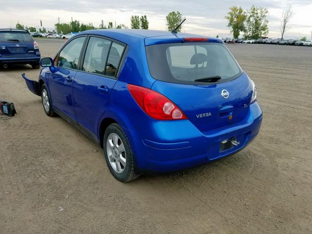 3N1BC13E68L380590 - 2008 NISSAN VERSA S BLUE photo 3