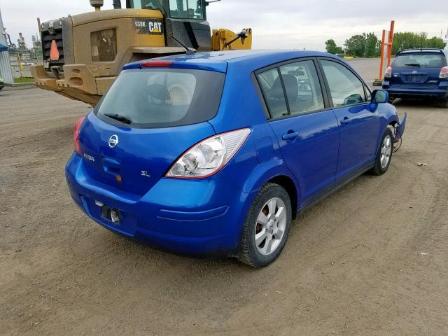 3N1BC13E68L380590 - 2008 NISSAN VERSA S BLUE photo 4