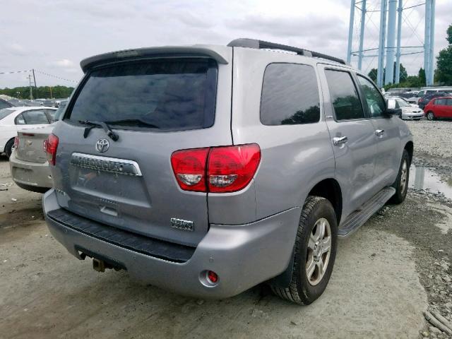 5TDBY68AX8S000873 - 2008 TOYOTA SEQUOIA LI SILVER photo 4