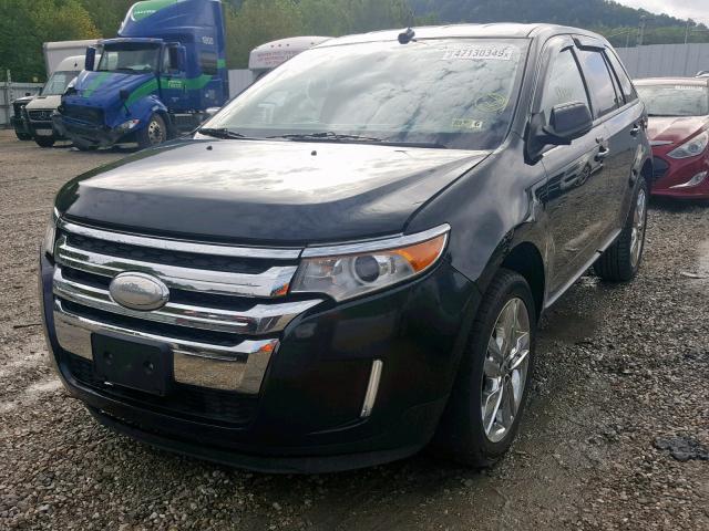 2FMDK4JCXDBA55986 - 2013 FORD EDGE SEL BLACK photo 2