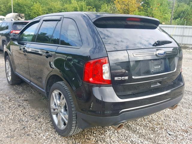 2FMDK4JCXDBA55986 - 2013 FORD EDGE SEL BLACK photo 3