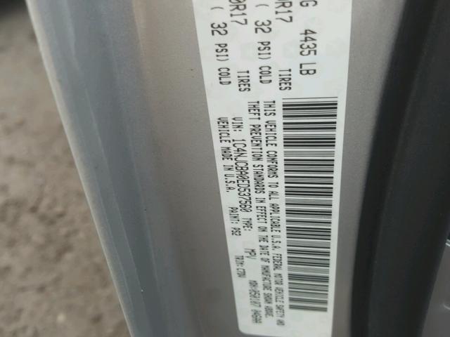 1C4NJCBA0ED537560 - 2014 JEEP COMPASS SP ვერცხლისფერი ფოტო 10