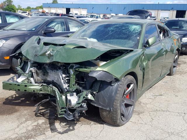 2C3CDXL98JH303484 - 2018 DODGE CHARGER SR GREEN photo 2