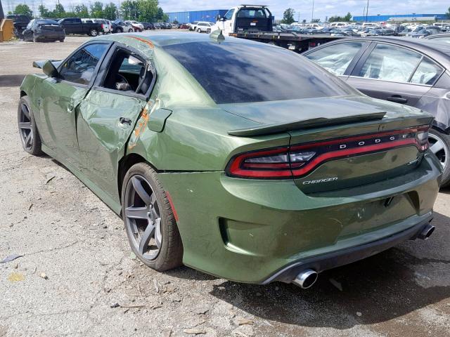 2C3CDXL98JH303484 - 2018 DODGE CHARGER SR GREEN photo 3