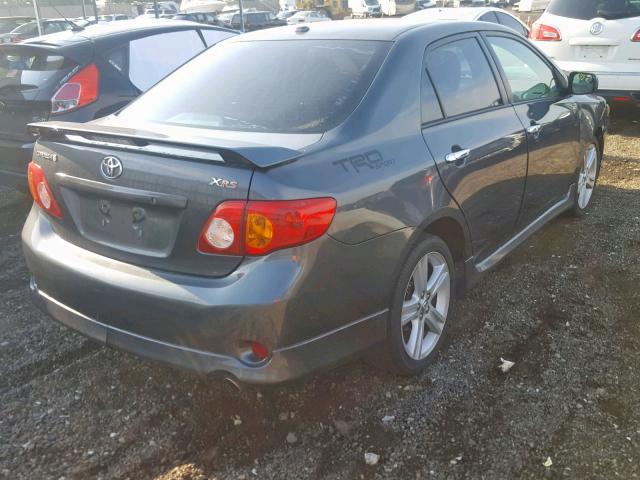 2T1BE40E89C021159 - 2009 TOYOTA COROLLA XR GRAY photo 4