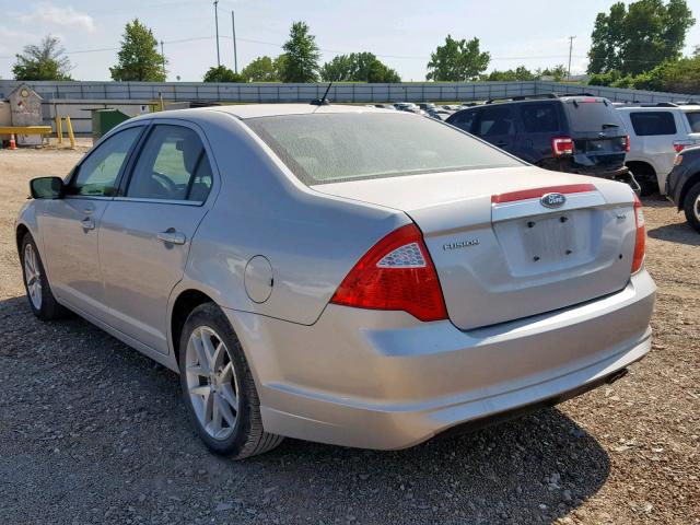 3FAHP0JA8AR320969 - 2010 FORD FUSION SEL SILVER photo 3