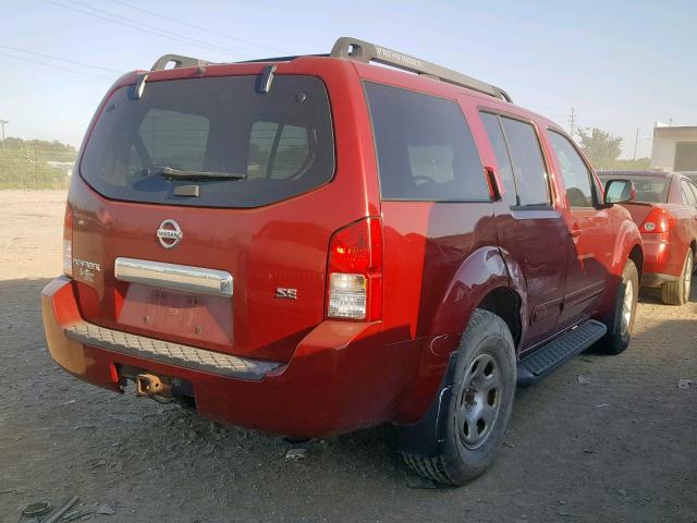 5N1AR18W46C615985 - 2006 NISSAN PATHFINDER RED photo 4