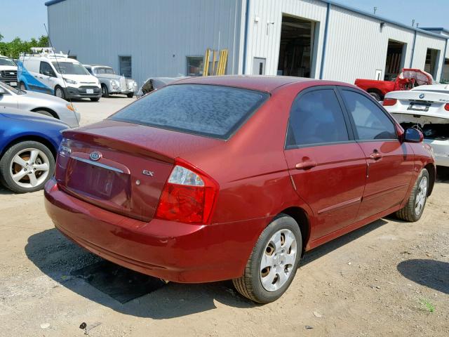 KNAFE121565209718 - 2006 KIA SPECTRA LX RED photo 4