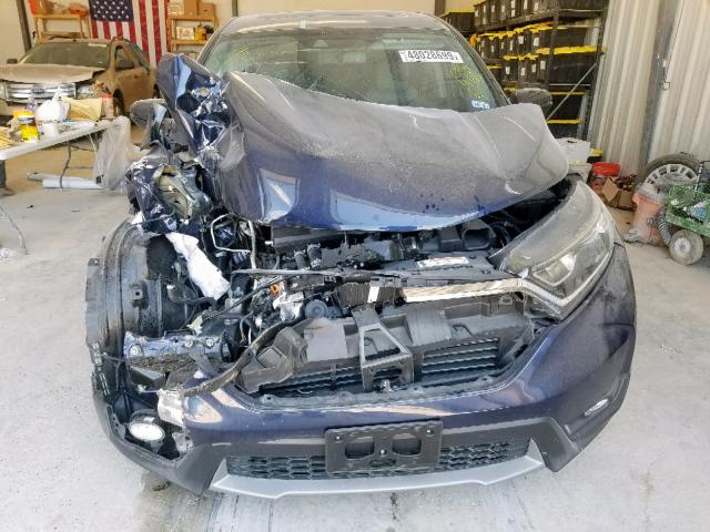 5J6RW1H86KA016958 - 2019 HONDA CR-V EXL BLUE photo 9