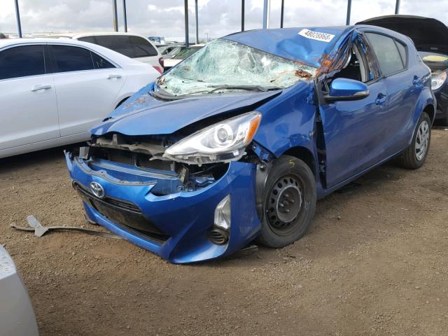 JTDKDTB38F1110089 - 2015 TOYOTA PRIUS C BLUE photo 2