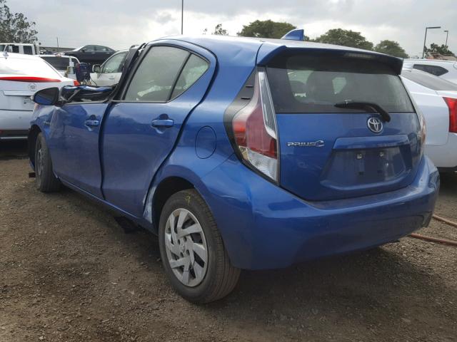 JTDKDTB38F1110089 - 2015 TOYOTA PRIUS C BLUE photo 3