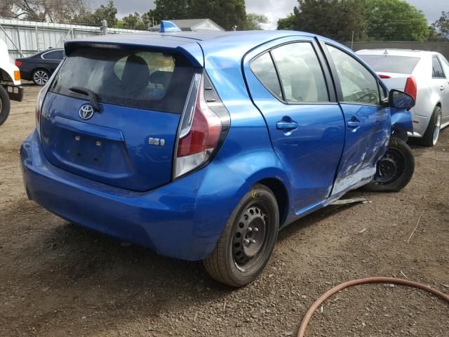 JTDKDTB38F1110089 - 2015 TOYOTA PRIUS C BLUE photo 4