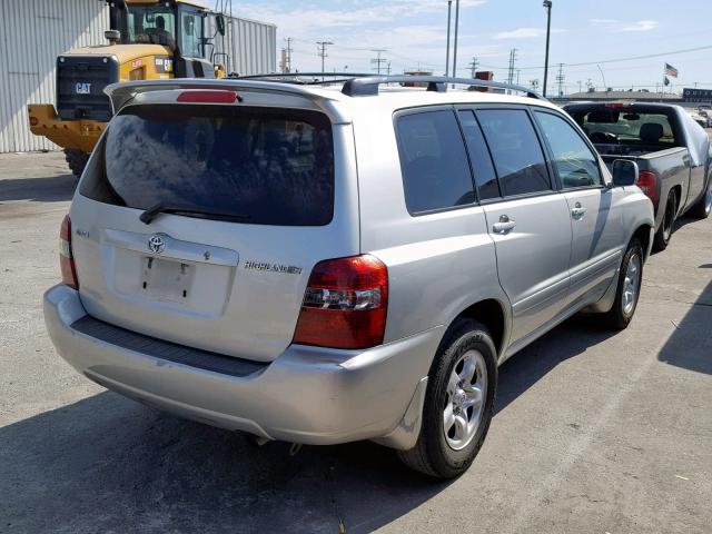 JTEDD21A770162884 - 2007 TOYOTA HIGHLANDER SILVER photo 4