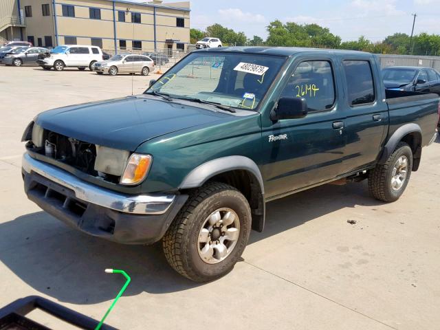 1N6ED27T9YC379335 - 2000 NISSAN FRONTIER C GREEN photo 2