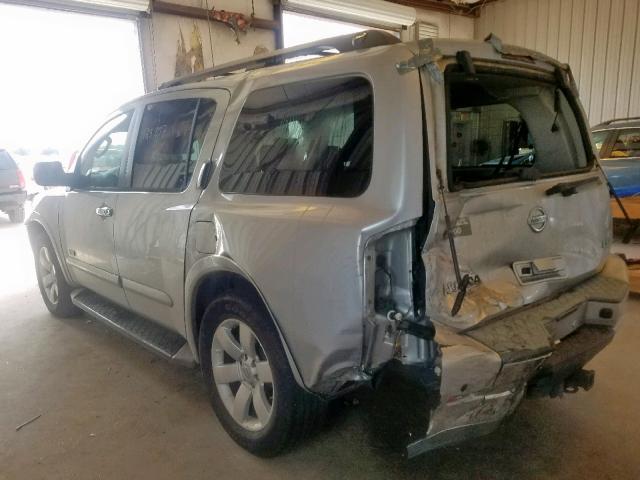 5N1BA08D18N603627 - 2008 NISSAN ARMADA SE SILVER photo 3