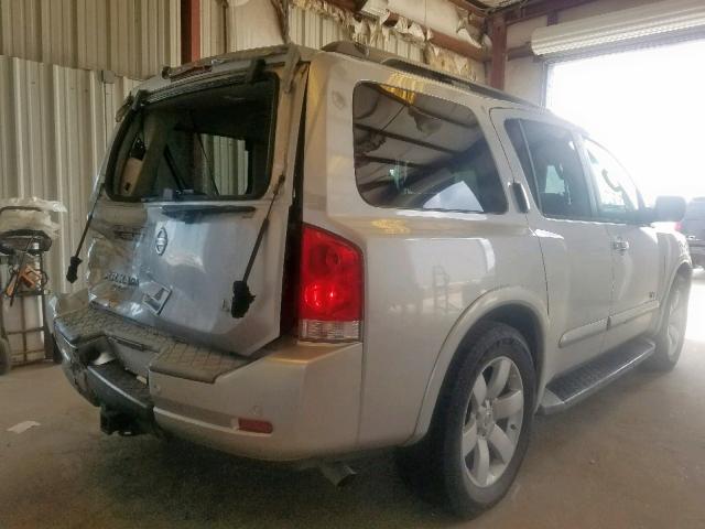 5N1BA08D18N603627 - 2008 NISSAN ARMADA SE SILVER photo 4