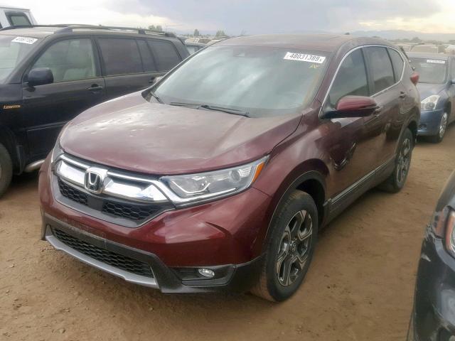 5J6RW2H81HL011315 - 2017 HONDA CR-V EXL MAROON photo 2