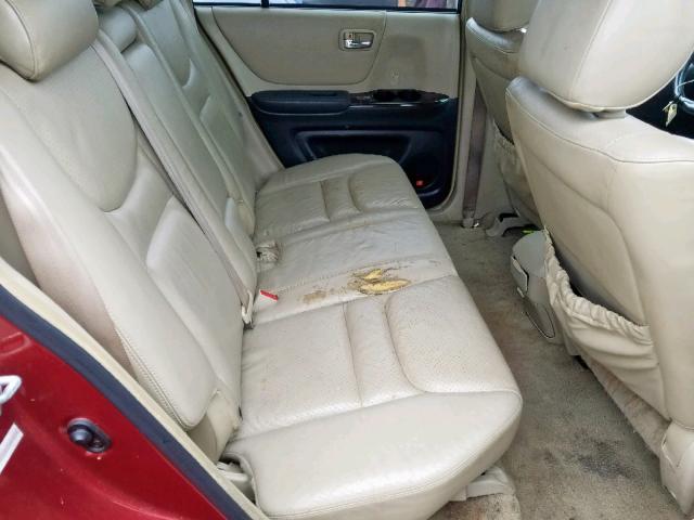 JTEHF21A120068228 - 2002 TOYOTA HIGHLANDER RED photo 6