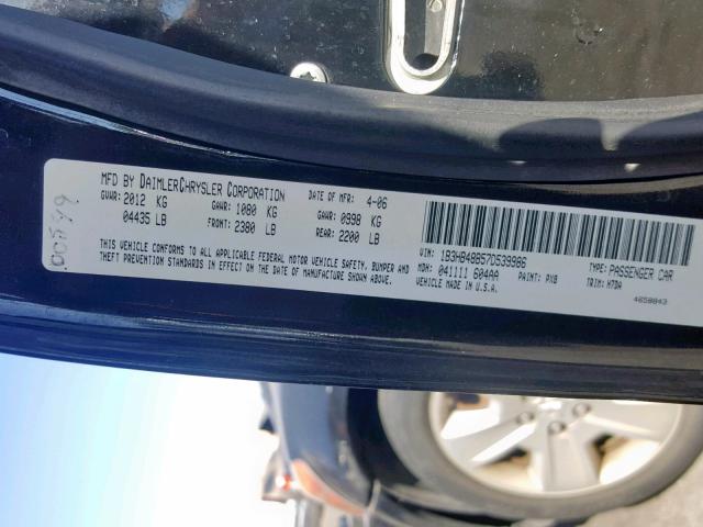 1B3HB48B57D539986 - 2007 DODGE CALIBER SX BLACK photo 10