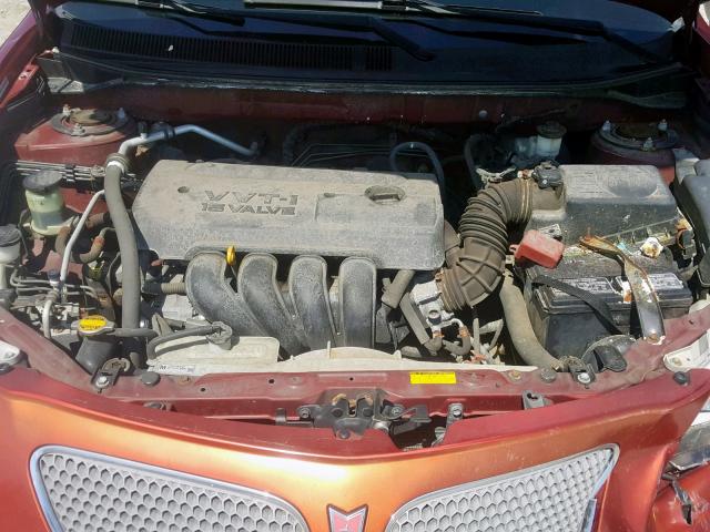 5Y2SL67898Z405005 - 2008 PONTIAC VIBE ORANGE photo 7