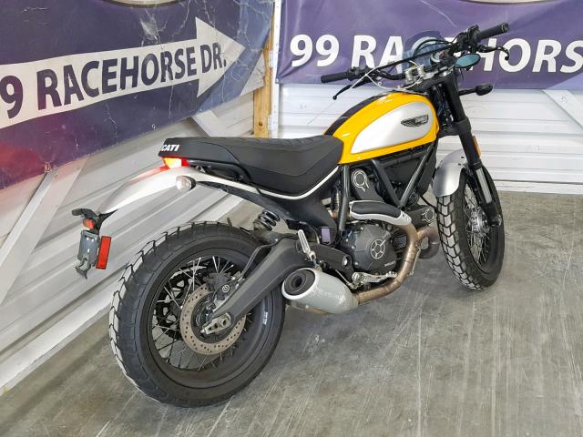 ML015ANM7FT002567 - 2015 DUCATI SCRAMBLER YELLOW photo 4