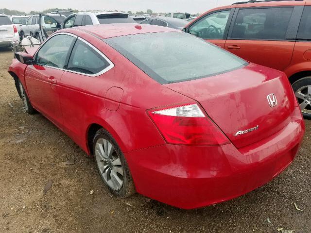 1HGCS12878A014923 - 2008 HONDA ACCORD EXL RED photo 3