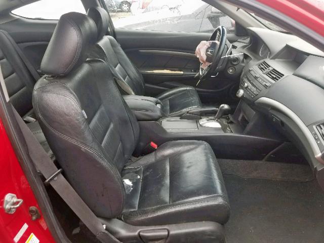 1HGCS12878A014923 - 2008 HONDA ACCORD EXL RED photo 5