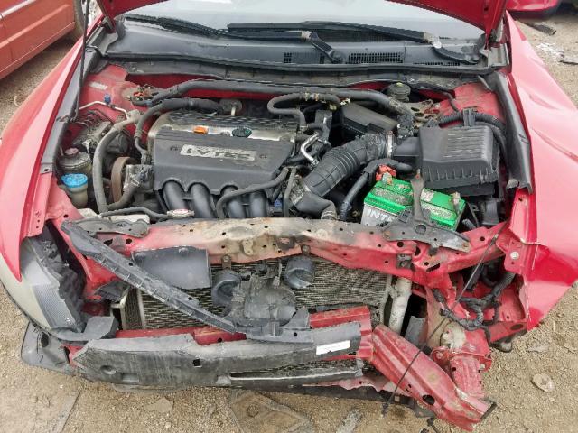 1HGCS12878A014923 - 2008 HONDA ACCORD EXL RED photo 7