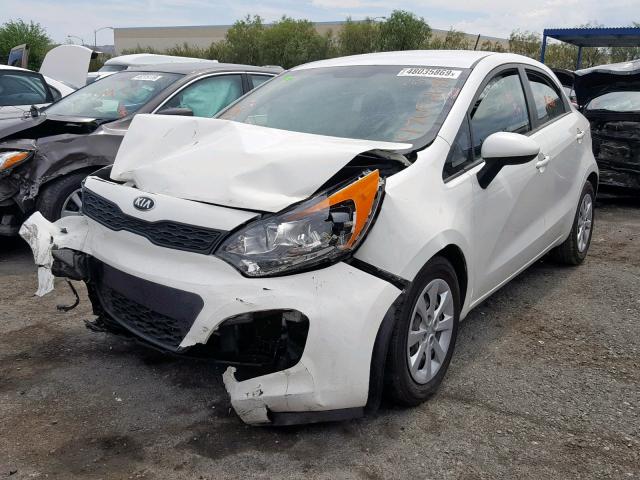 KNADM5A34E6414413 - 2014 KIA RIO LX WHITE photo 2