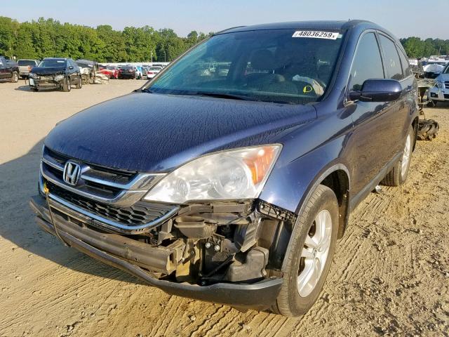 5J6RE4H79BL051056 - 2011 HONDA CR-V EXL BLUE photo 2