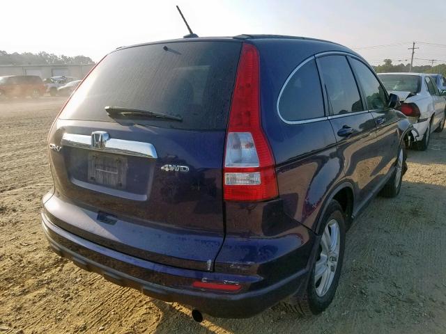 5J6RE4H79BL051056 - 2011 HONDA CR-V EXL BLUE photo 4