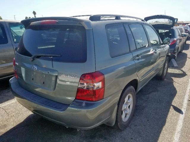 JTEGD21A170158892 - 2007 TOYOTA HIGHLANDER GREEN photo 4