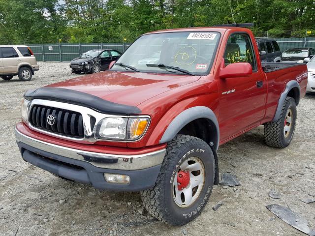 5TEPM62N02Z023375 - 2002 TOYOTA TACOMA RED photo 2