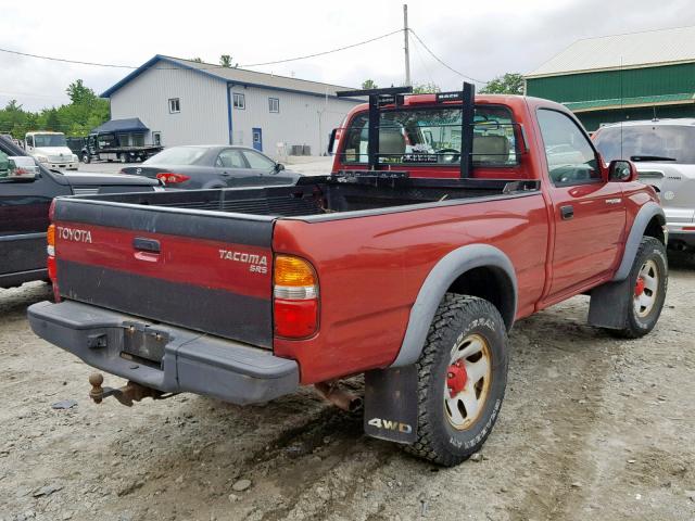 5TEPM62N02Z023375 - 2002 TOYOTA TACOMA RED photo 4