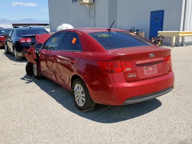 KNAFU4A29B5317493 - 2011 KIA FORTE EX RED photo 3