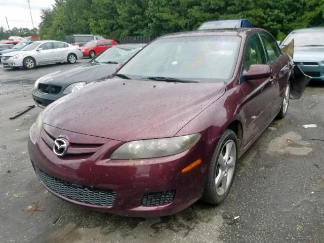 1YVHP80CX85M42056 - 2008 MAZDA 6 I MAROON photo 2