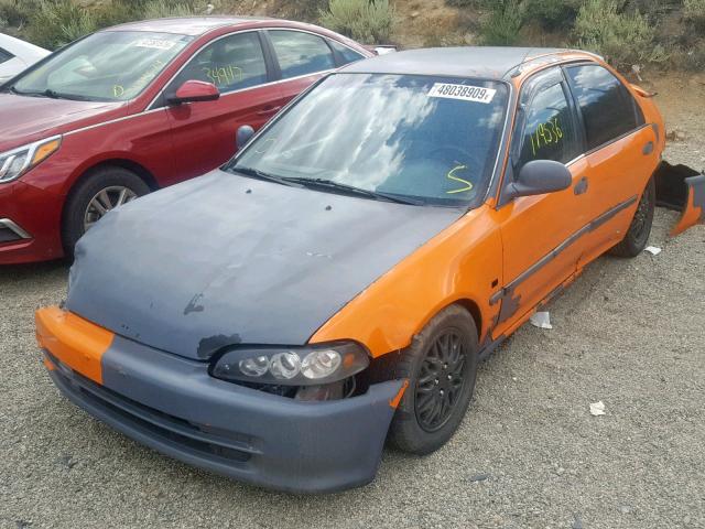 JHMEG8643SS017973 - 1995 HONDA CIVIC DX ORANGE photo 2