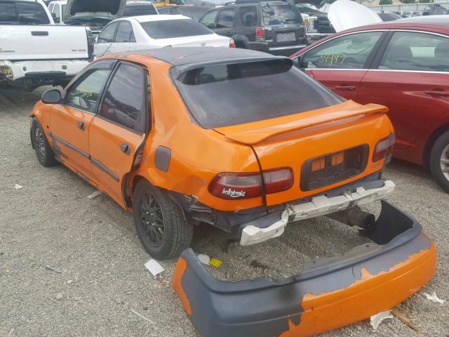 JHMEG8643SS017973 - 1995 HONDA CIVIC DX ORANGE photo 3