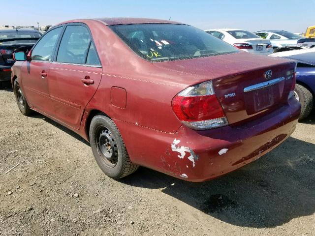 4T1BE32K75U423700 - 2005 TOYOTA CAMRY LE BURGUNDY photo 3