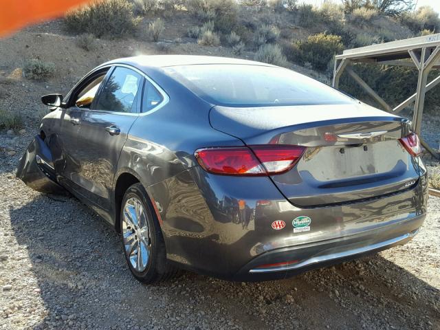 1C3CCCABXGN170874 - 2016 CHRYSLER 200 LIMITE GRAY photo 3