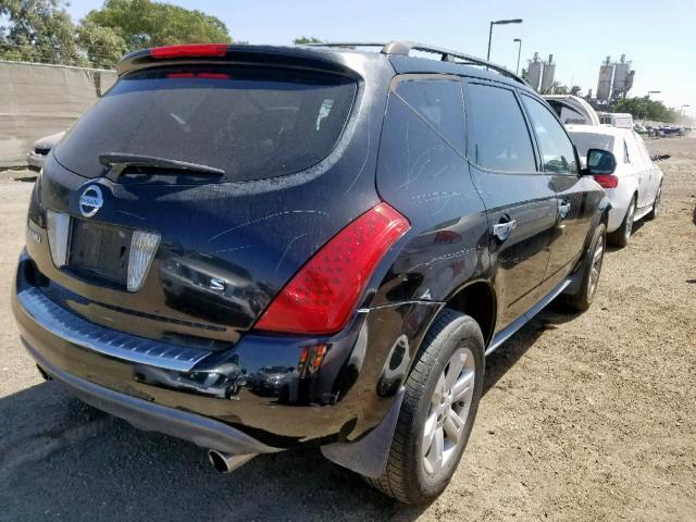 JN8AZ08T87W521942 - 2007 NISSAN MURANO SL BLACK photo 4