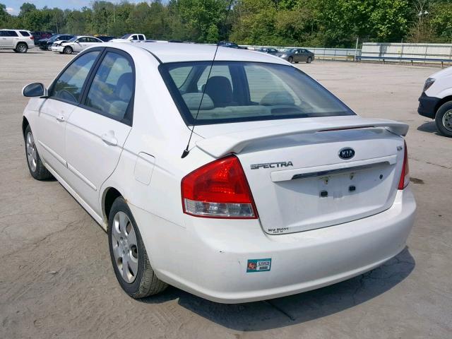 KNAFE221195601086 - 2009 KIA SPECTRA EX WHITE photo 3