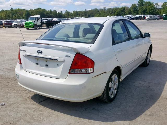 KNAFE221195601086 - 2009 KIA SPECTRA EX WHITE photo 4