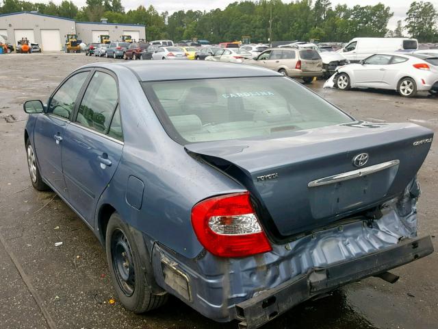 4T1BE32K72U576699 - 2002 TOYOTA CAMRY LE BLUE photo 3